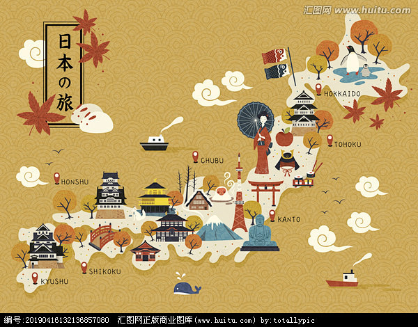 日本文化旅游地图