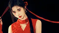 新年红色裙子美女鞠婧祎电脑高清壁纸