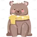 手绘-冬天季节元素贴纸套系-熊
