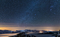General 2560x1600 stars space galaxy clouds mountains mist snowy peak