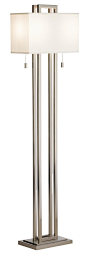 Possini Euro Design Double Tier Brushed Nickel Floor Lamp -: