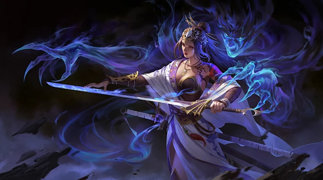 女剑士-花瓣网