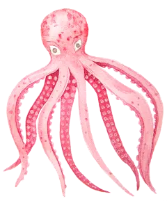 水彩手绘可爱卡通海洋风海底世界鲸鱼水母PNG免扣图片PS设计素材