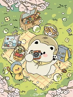 治愈插画｜春游 - 小红书