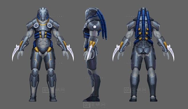 科幻外星人机甲刺客星际星战异星战场机械盔甲金属头盔铁面具铁爪金属