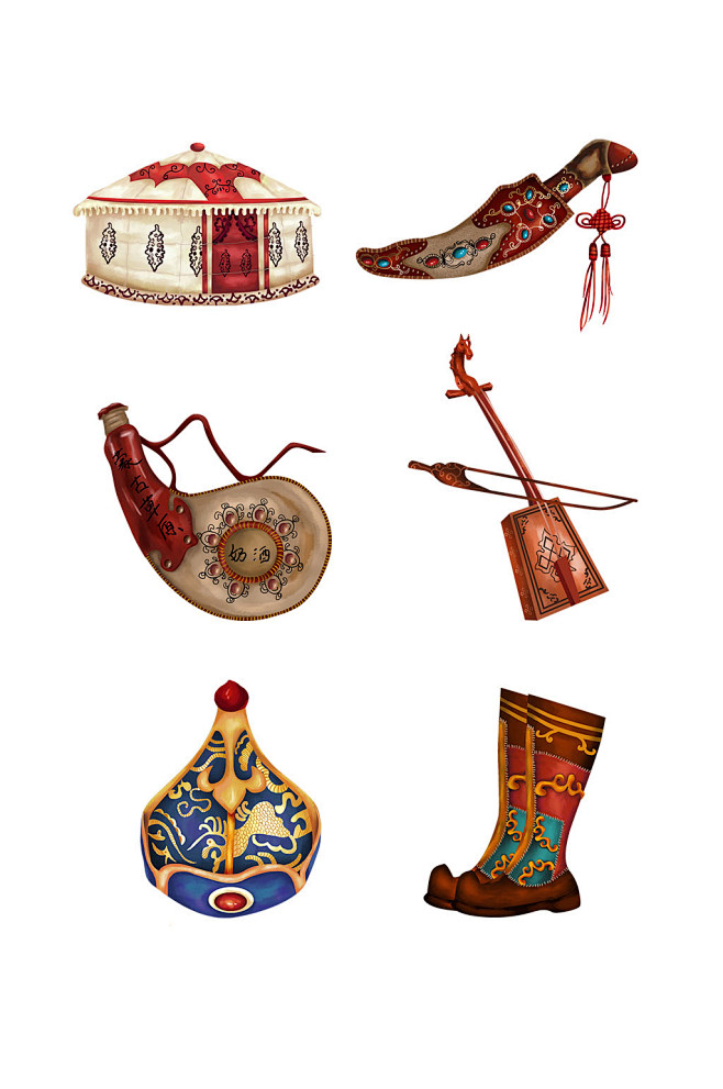内蒙古民族素材元素 蒙古族蒙元文化素材