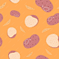 Fresh potato vegetables farm food pattern print