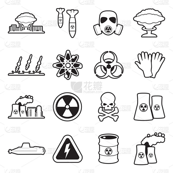 线条,矢量,绘画插图,计算机图标,核电站,核弹,放射警告标志,有毒废物,一个物体