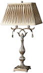 Uttermost 2-Light Floriane Champagne Silver Table Lamp | LampsPlus.com