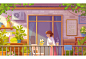 book cartoon Cat Character Coffee digital illustration Drawing  friends ilustracion spring