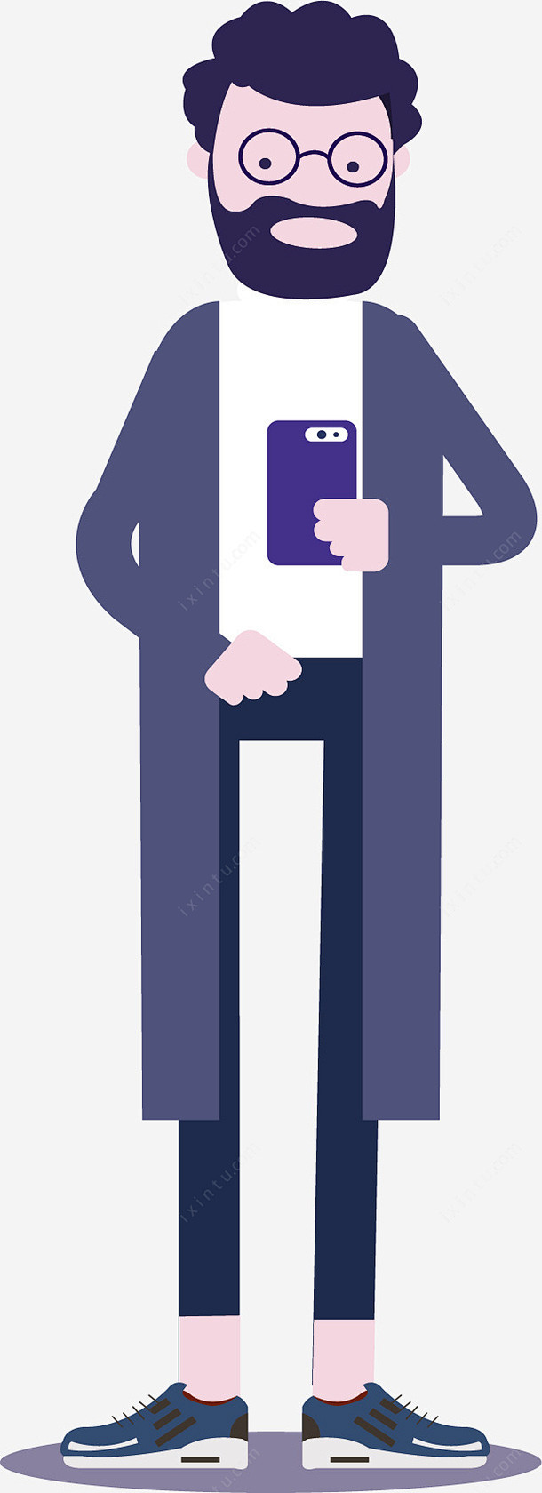 专注玩手机的男人png免抠素材_新图网 ...