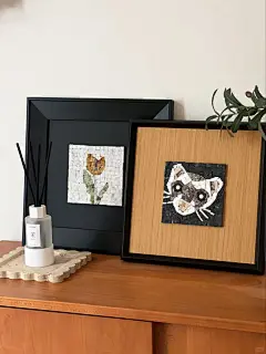 手绘瓷砖裱进画框里，硬装妙变软装 - 小红书