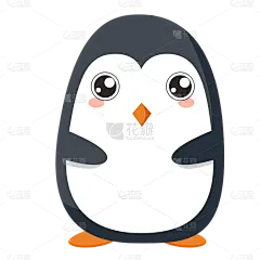 扁平-可爱动物元素贴纸-SVG-企鹅