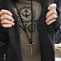 #毛衣链子# [4262]韩国时尚饰品 个性戒指圈十字架皮绳复古项链毛衣链原价2.5