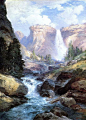 美国艺术家托马斯·莫兰(Thomas Moran) 风景画作。