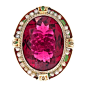 Outstanding Antique 8.70 carat Rubellite, Enamel and Seed ... | JEWEL…