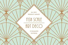 Fish Scale Art Deco Patterns by TRNTFF on @creativemarket