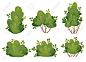 Set of natural bush and garden trees for park cottage and yard vector illustration isolated on white background website page and mobile app design. Stock Vector - 91933484