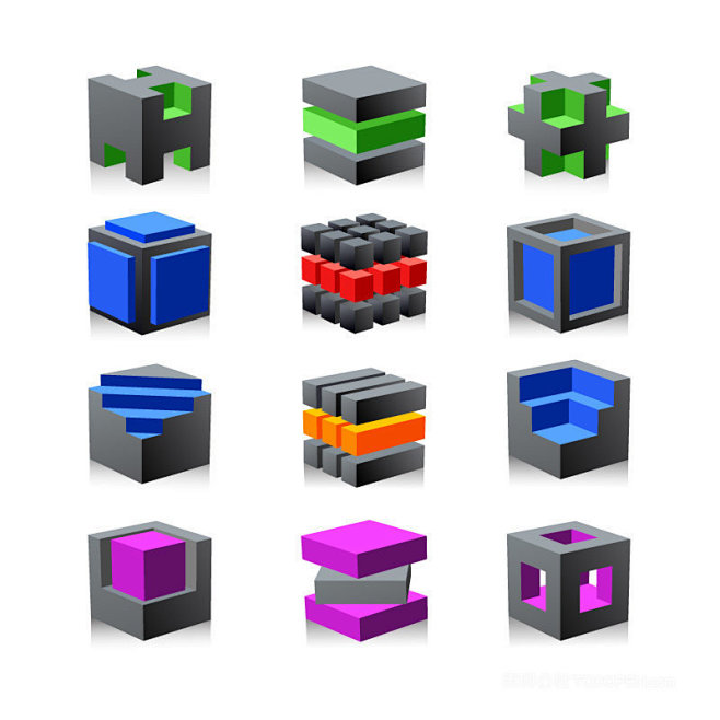 3d立体抽象logo标识