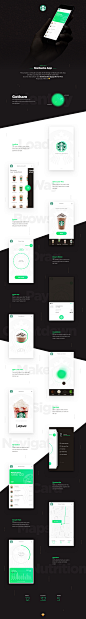 Starbucks App ~ Freebies Vol.5 : This project is a Visual Concept of the Design of Starbucks iOS App, and the Last Volume of my Freebies Collection. Scroll to the bottom and download the Sketch file for Free.Hope you’ll like it! 