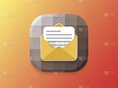邮件图标，信封打开纸，短信，消息，信使