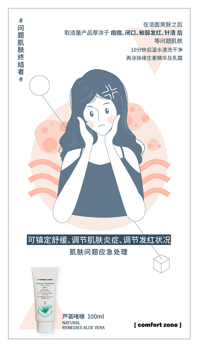 芦荟啫喱洗面奶-肌肤痛点系列海报2