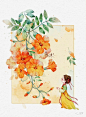 超赞的水彩花姑娘｜绘师：鱼小沫水彩 ​​​​