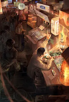 孤独的美食家 中国版-A舍长_A舍长,孤独的美食家 中国版,插画,CG,商稿,美食,台湾_涂鸦王国插画