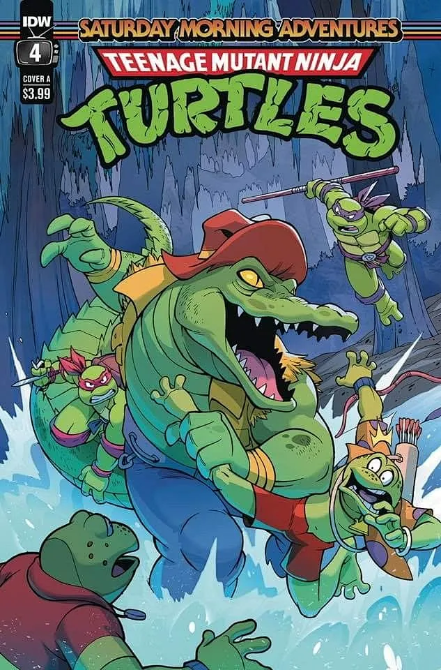 This may contain: teenage mutant ninja turtles comic book cover with an ...