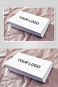 白色创意英文名片设计展示样机