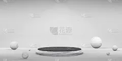 ZEN概念阶段托盘圆形基础空白阶段现代抽象背景3d插图