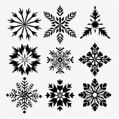 雪花元素雪花剪影AI图