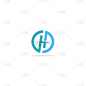 h initial round colored logo