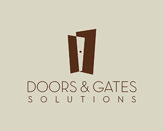 DOORS&GATES门业LOGO 门业 几何体 棕色 现代 艺术 简约 建材 商标设计 图标 图形 标志 logo 国外 外国 国内 品牌 ...