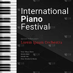 international jazz day poster template with piano