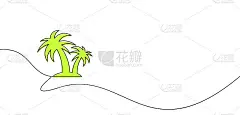 单线画手掌轮廓。