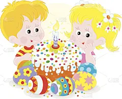 复活节蛋糕和彩蛋