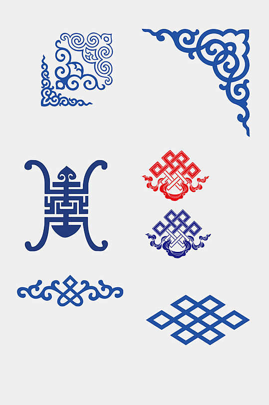 古典西藏蒙古花纹免抠元素素材-众图网