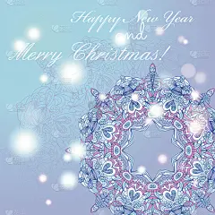 新年贺卡。圈蕾丝手绘装饰卡