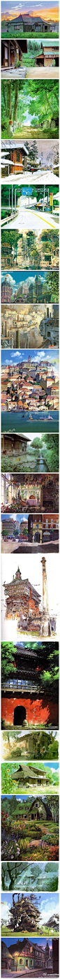 宫崎骏漫画集：宫崎骏的建筑世界！美得让人无法言喻~~总有一张秒到你