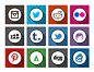  40个扁平化方块社交媒体图标集