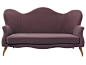 Bonaparte Sofa - Property Furniture : The sofa is built on a frame of solid wood covered with polyurethane foam. The detachable and reversible seat cushion is made of polyurethane foam and is supplied with springs. The upholstery on the frame is fixed.