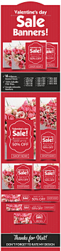 Rose Valentine's day Sale Banners - Banners & Ads Web Elements