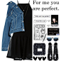A fashion look from July 2017 featuring mini dress, jean jacket and black bootie. Browse and shop related looks.