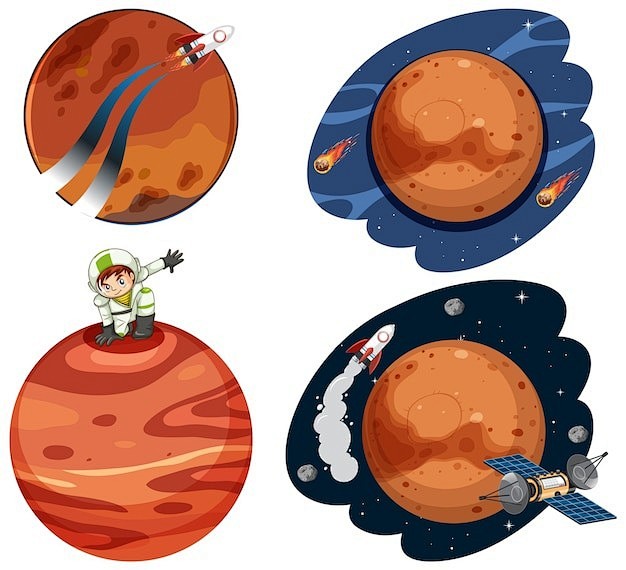 星球火星矢量图设计素材