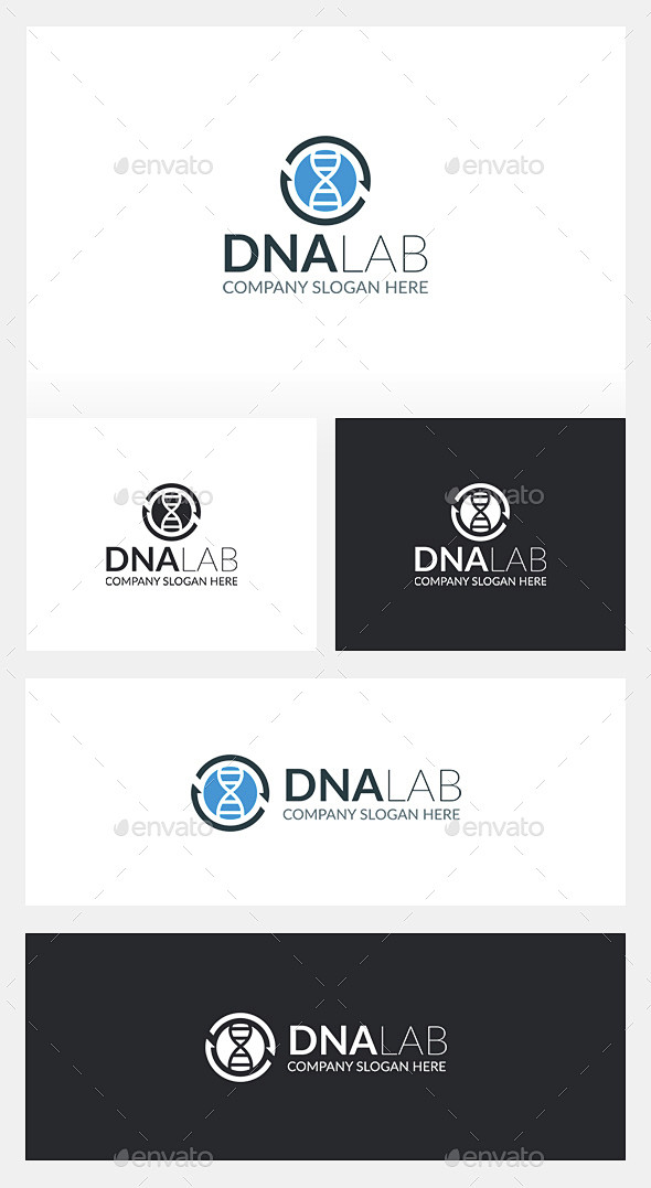 DNA标志——矢量抽象DNA Logo ...