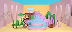 C4D模型小清新风格电商立体 【酷图网】octane,渲染器,Cinema4D,三维,小清新,卡通,几何,海报,风格,电商,立体,场景,工程,源文件,展台,淘宝,京东,C4D,模型,动画,简约,素材,渲染,C4D模型,