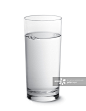Glass of water photographed against a white background