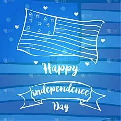 蓝色背景,贺卡,美国国庆日,分离着色,白色,白昼,红色,七月,问候