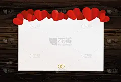 红心系的礼品卡。向量。情人节。木制背景贺卡为节日。
